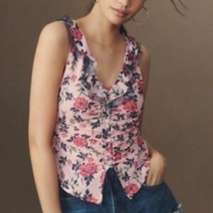 NWT Maeve Tie-Front V-Neck Top